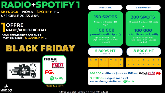 OFFRE BLACK FRIDAY SPOTIFY & RADIO FM- DIFFUSION IDF